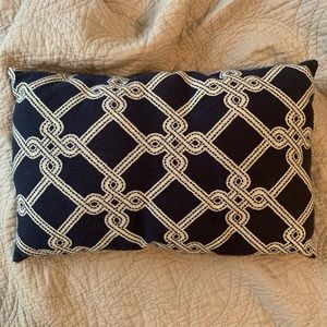 Navy and white pillow